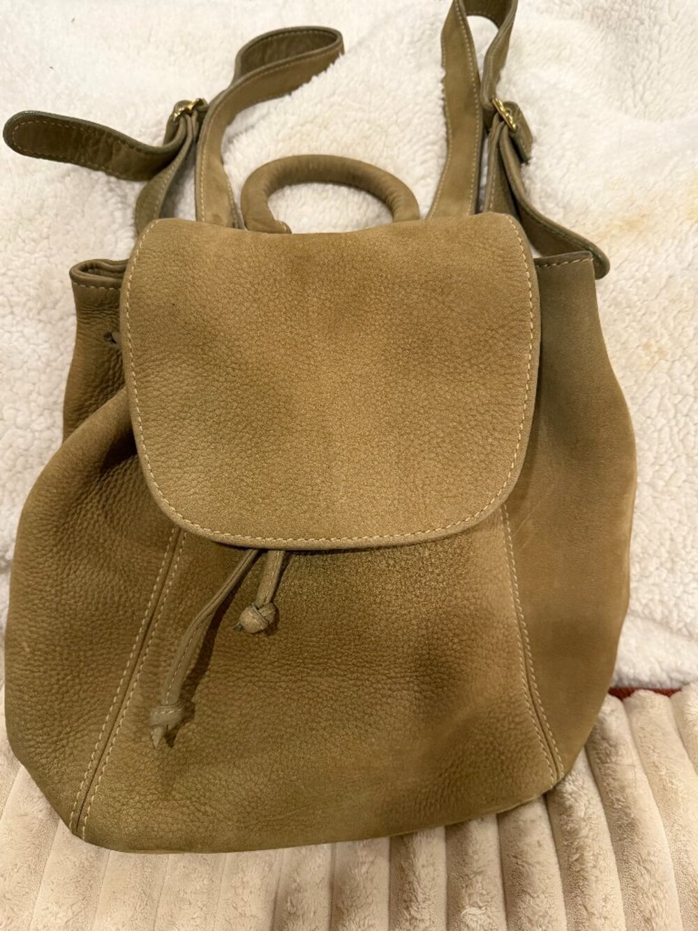Coach Vintage Small Backpack Nubuc Dark Sage Green Bag, MSRP $495